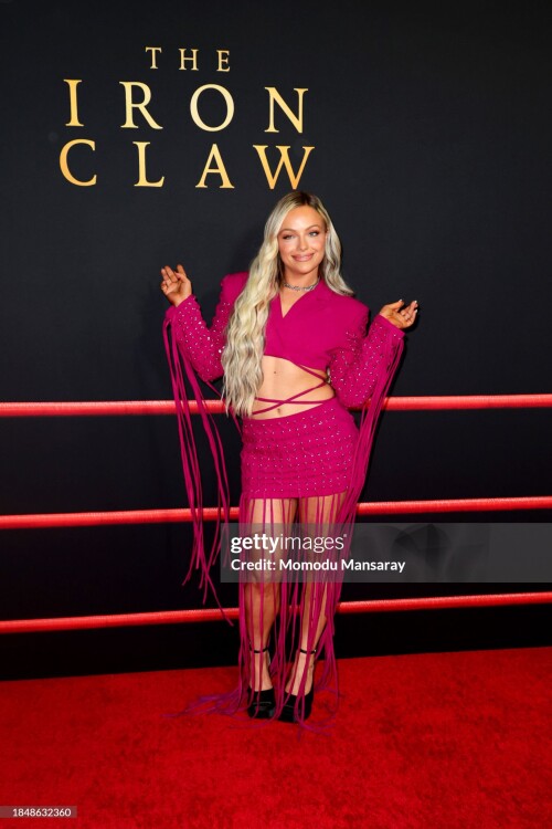 LOS ANGELES, CALIFORNIA - DECEMBER 11: Liv Morgan attends the Los Angeles Premiere Of A24's "The Iron Claw" at DGA Theater Complex on December 11, 2023 in Los Angeles, California. (Photo by Momodu Mansaray/Getty Images)