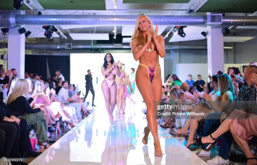 ATLANTA, GEORGIA - MAY 4: Models walk the runway during Atlanta Swim Week Show the at Westside Cultural Arts Center on May 4, 2024 in Atlanta, Georgia. (Photo by Prince Williams/WireImage)