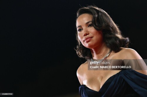 Actress Jurnee Smollett attends the red carpet of the movie "The Order" presented in competition during the 81st International Venice Film Festival at Venice Lido, on August 31, 2024. (Photo by Marco BERTORELLO / AFP) (Photo by MARCO BERTORELLO/AFP via Getty Images)