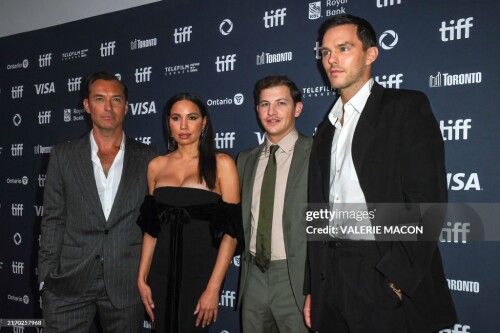 (L-R) English actor Jude Law, US actress Jurnee Smollett, US actor Tye Sheridan, and English actor Nicholas Hoult attend the North America premiere of "The Order" at TIFF Lightbox theatre during the Toronto International Film Festival (TIFF) in Toronto, Ontario, Canada, on September 8, 2024. (Photo by VALERIE MACON / AFP) (Photo by VALERIE MACON/AFP via Getty Images)