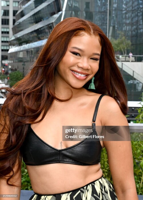 Storm Reid at Coach RTW Spring 2025 as part of New York Ready to Wear Fashion Week held at The High Line on September 9, 2024 in New York, New York.  (Photo by Gilbert Flores/WWD via Getty Images)