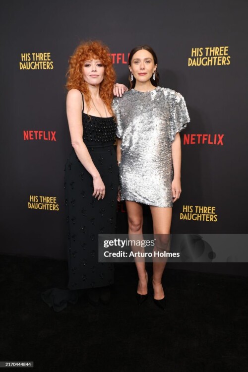 NEW YORK, NEW YORK - SEPTEMBER 05: (L-R) Natasha Lyonne and Elizabeth Olsen attend Netflix's "His Three Daughters" New York Screening at Paris Theatre on September 05, 2024 in New York City. (Photo by Arturo Holmes/WireImage)