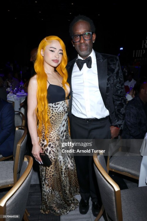 LOS ANGELES, CALIFORNIA - SEPTEMBER 05: (L-R) Ice Spice and Shawn Stockman of Boyz II Men attend the 2024 BMI R&B/Hip-Hop Awards at Fairmont Century Plaza on September 05, 2024 in Los Angeles, California.  (Photo by Arnold Turner/Getty Images for BMI)