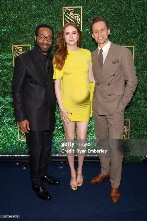 TORONTO, ONTARIO - SEPTEMBER 06: (L-R) Chiwetel Ejiofor, Karen Gillan, and Tom Hiddleston attend "The Life of Chuck" premiere party at RBC House during the Toronto International Film Festival on September 06, 2024 in Toronto, Ontario. (Photo by Ryan Emberley/Getty Images for RBC)