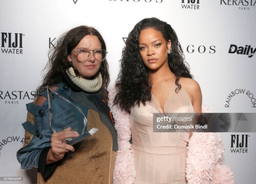 NEW YORK, NEW YORK - SEPTEMBER 06: (L-R) Katie Grand and Rihanna attend The Daily Front Row's 11th Annual Fashion Media Awards at The Rainbow Room on September 06, 2024 in New York City.  (Photo by Dominik Bindl/Getty Images for The Daily Front Row)
