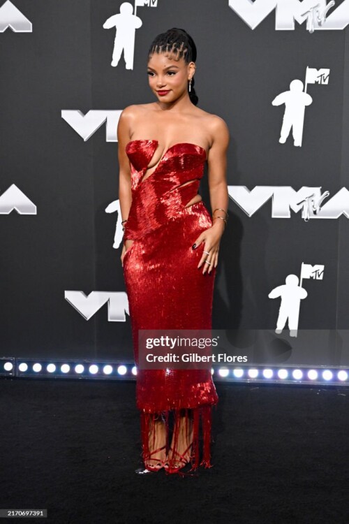 Halle Bailey at the 2024 MTV Video Music Awards held at UBS Arena on September 11, 2024 in in Elmont, New York.  (Photo by Gilbert Flores/Billboard via Getty Images)