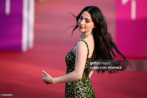 US actress Mikey Madison poses while arriving to attend the opening ceremony of the 50th edition of the Deauville American film festival, in Deauville, on September 12, 2024. (Photo by Loic VENANCE / AFP) (Photo by LOIC VENANCE/AFP via Getty Images)