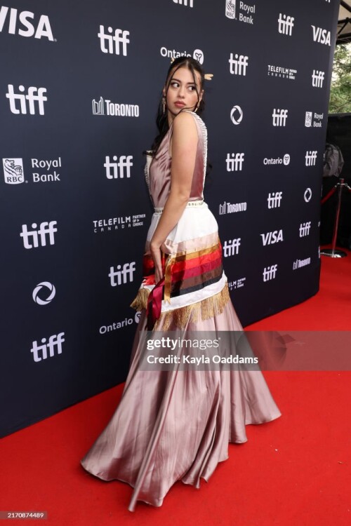 TORONTO, ONTARIO - SEPTEMBER 08: Amber Midthunder attends the premiere of "Rez Ball" during the 2024 Toronto International Film Festival at Royal Alexandra Theatre on September 08, 2024 in Toronto, Ontario. (Photo by Kayla Oaddams/Getty Images)