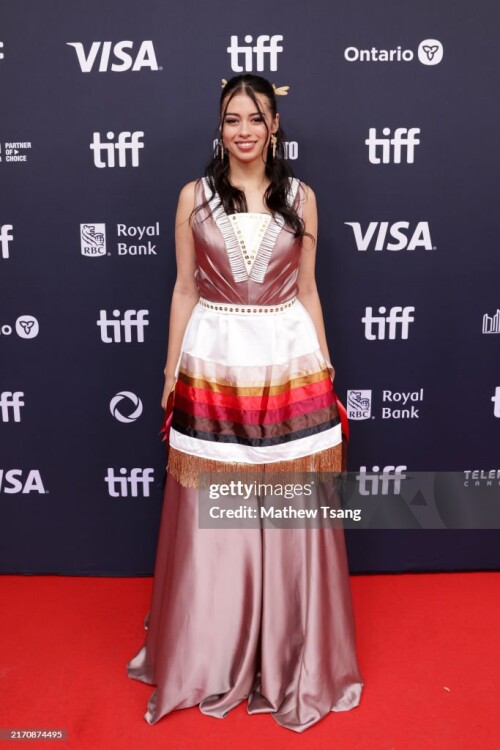 TORONTO, ONTARIO - SEPTEMBER 08: Amber Midthunder attends the premiere of "Rez Ball" during the 2024 Toronto International Film Festival at Royal Alexandra Theatre on September 08, 2024 in Toronto, Ontario. (Photo by Mathew Tsang/Getty Images)