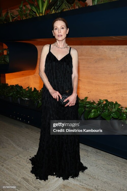 NEW YORK, NEW YORK - SEPTEMBER 09: Julianne Moore attends the Kering Foundation Third Annual Caring For Women Dinner at The Pool on September 09, 2024 in New York City.  (Photo by Dimitrios Kambouris/Getty Images for Kering)