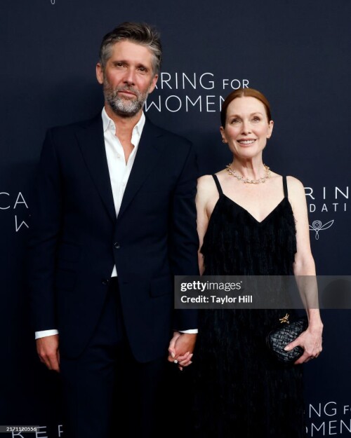 NEW YORK, NEW YORK - SEPTEMBER 09: Bart Freundlich and Julianne Moore attend the 2024 Kering for Women Dinner at The Pool on September 09, 2024 in New York City. (Photo by Taylor Hill/FilmMagic)