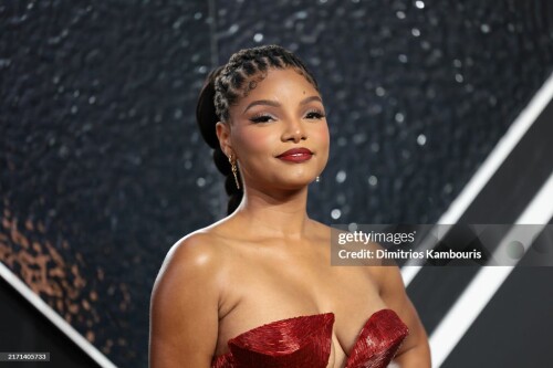 ELMONT, NEW YORK - SEPTEMBER 11: Halle Bailey attends the 2024 MTV Video Music Awards at UBS Arena on September 11, 2024 in Elmont, New York. (Photo by Dimitrios Kambouris/Getty Images)