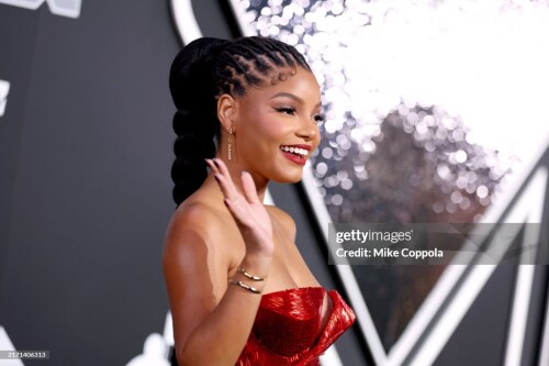 ELMONT, NEW YORK - SEPTEMBER 11: Halle Bailey attends the 2024 MTV Video Music Awards at UBS Arena on September 11, 2024 in Elmont, New York. (Photo by Mike Coppola/Getty Images for MTV)