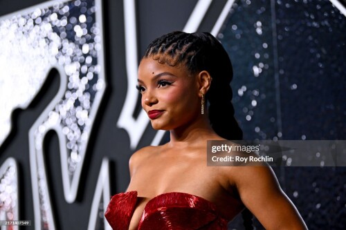 ELMONT, NEW YORK - SEPTEMBER 11: Halle Bailey attends the 2024 MTV Video Music Awards at UBS Arena on September 11, 2024 in Elmont, New York. (Photo by Roy Rochlin/Getty Images for MTV)
