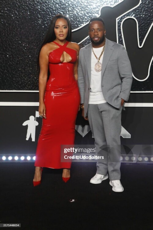 ELMONT, NEW YORK - SEPTEMBER 11: Angela Simmons and Yo Gotti attends the MTV 2024 Video Music Awards at UBS Arena on September 11, 2024 in Elmont, New York. (Photo by Udo Salters/Patrick McMullan via Getty Images)