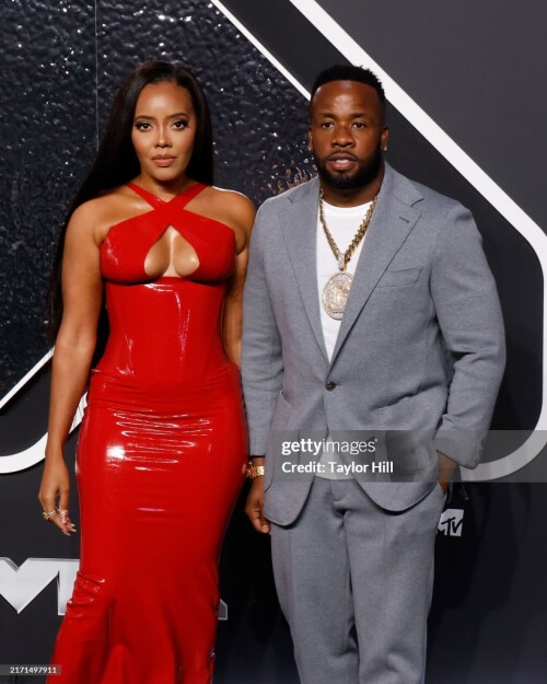 ELMONT, NEW YORK - SEPTEMBER 11: Angela Simmons and Yo Gotti attend the 2024 MTV Video Music Awards at UBS Arena on September 11, 2024 in Elmont, New York. (Photo by Taylor Hill/Getty Images)