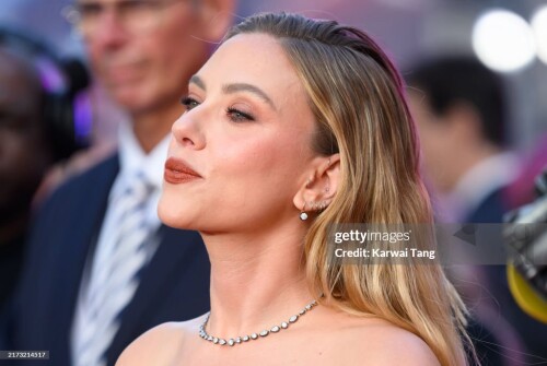 LONDON, ENGLAND - SEPTEMBER 19: Scarlett Johansson attends the European Premiere of "Transformers One" at Cineworld Leicester Square on September 19, 2024 in London, England. (Photo by Karwai Tang/WireImage)