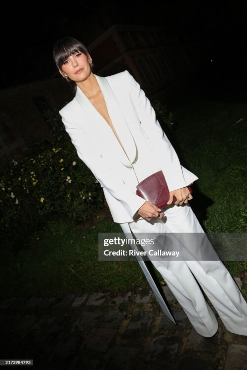 Nina Dobrev at Victoria Beckham Paris Fashion Week RTW Spring 2025 - Arrivals on September 27, 2024 in Paris, Ile-de-France. (Photo by River Callaway/WWD via Getty Images)