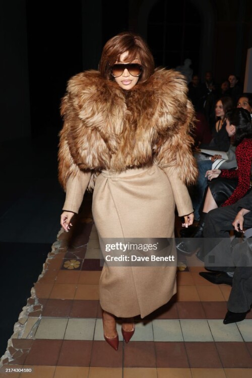 PARIS, FRANCE - SEPTEMBER 28: Cardi B attends the McQueen Spring/Summer 2025 show during Paris Fashion Week on September 28, 2024 in Paris, France. (Photo by Dave Benett/Getty Images for Alexander McQueen)