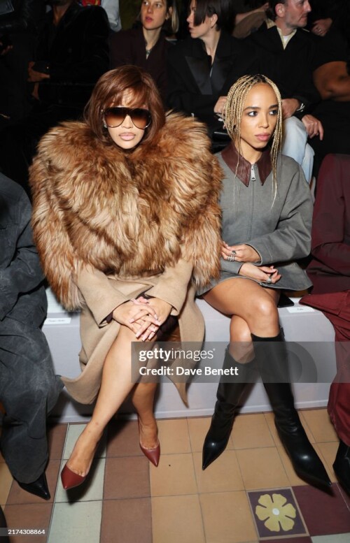 PARIS, FRANCE - SEPTEMBER 28: Cardi B and Zsela attend the McQueen Spring/Summer 2025 show during Paris Fashion Week on September 28, 2024 in Paris, France. (Photo by Dave Benett/Getty Images for Alexander McQueen)