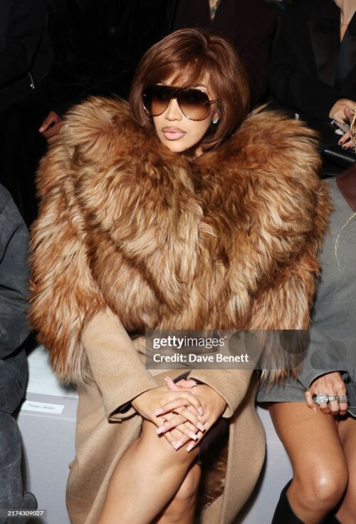 PARIS, FRANCE - SEPTEMBER 28: Cardi B attends the McQueen Spring/Summer 2025 show during Paris Fashion Week on September 28, 2024 in Paris, France. (Photo by Dave Benett/Getty Images for Alexander McQueen)