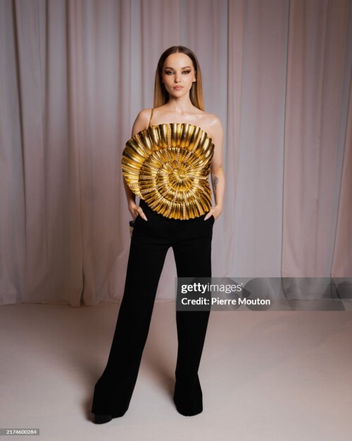 PARIS, FRANCE - SEPTEMBER 25: Dove Cameron attends the Balmain Womenswear Spring-Summer 2025 show as part of Paris Fashion Week on September 25, 2024 in Paris, France. (Photo by Pierre Mouton/Getty Images for Balmain)
