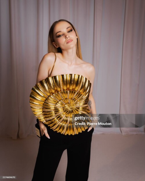 PARIS, FRANCE - SEPTEMBER 25: Dove Cameron attends the Balmain Womenswear Spring-Summer 2025 show as part of Paris Fashion Week on September 25, 2024 in Paris, France. (Photo by Pierre Mouton/Getty Images for Balmain)