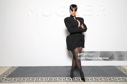 PARIS, FRANCE - SEPTEMBER 26: (EDITORIAL USE ONLY - For Non-Editorial use please seek approval from Fashion House) Cardi B attends the Mugler Womenswear Spring-Summer 2025 show as part of Paris Fashion Week on September 26, 2024 in Paris, France. (Photo by Pascal Le Segretain/Getty Images)