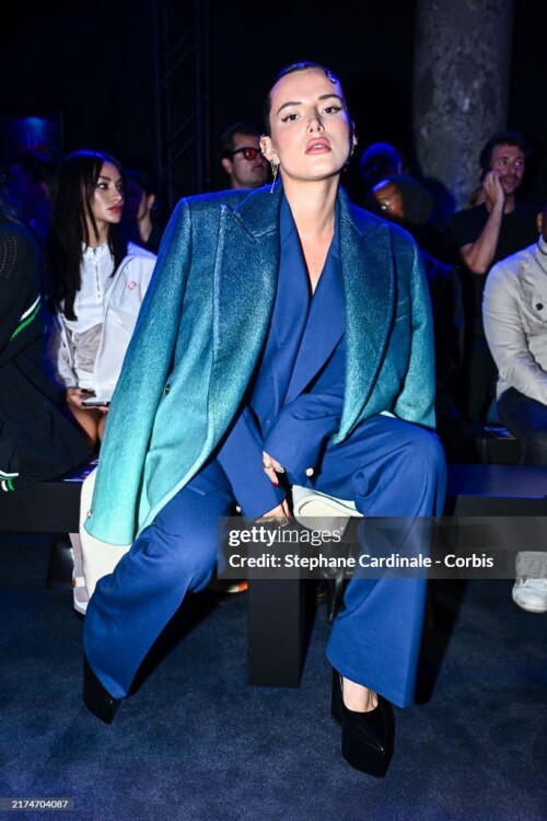 PARIS, FRANCE - SEPTEMBER 26: (EDITORIAL USE ONLY - For Non-Editorial use please seek approval from Fashion House) Bella Thorne attends the Casablanca Womenswear Spring-Summer 2025 show as part of Paris Fashion Week on September 26, 2024 in Paris, France. (Photo by Stephane Cardinale - Corbis/Corbis via Getty Images)