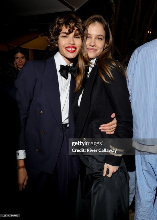 Mathilda Gvarliani and Barbara Palvin at the Ralph Lauren and Holiday Magazine New York Issue Launch held at Restaurant Ralph's on September 29, 2024 in Paris, France.  (Photo by River Callaway/WWD via Getty Images)