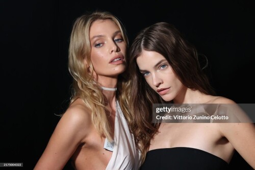 PARIS, FRANCE - SEPTEMBER 27: (EDITORIAL USE ONLY - For Non-Editorial use please seek approval from Fashion House) Stella Maxwell and Barbara Palvin pose backstage prior to the Vetements Womenswear Spring-Summer 2025 show as part of Paris Fashion Week on September 27, 2024 in Paris, France. (Photo by Vittorio Zunino Celotto/Getty Images)