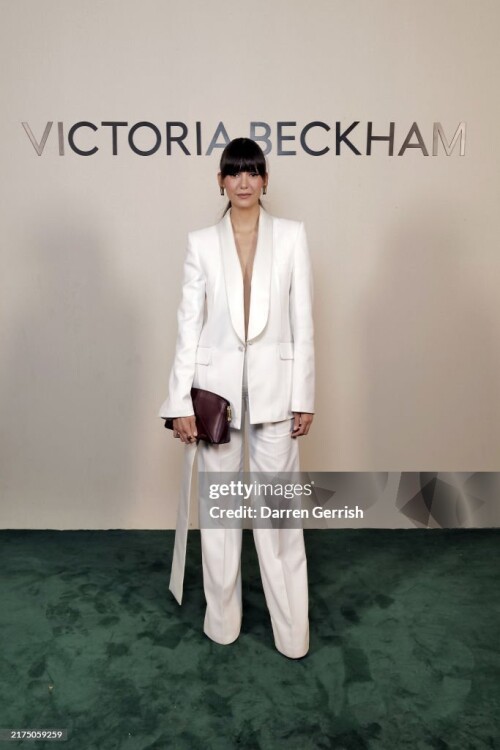 PARIS, FRANCE - SEPTEMBER 27: Nina Dobrev attends Victoria Beckham Spring Summer 25 Fashion Show on September 27, 2024 in Paris, France.  (Photo by Darren Gerrish/WireImage for Victoria Beckham)