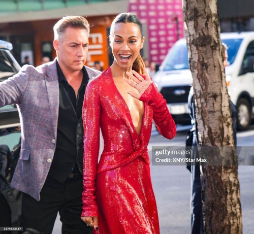NEW YORK, NY - SEPTEMBER 30:  Zoe Saldana is seen on September 30, 2024 in New York City.  (Photo by XNY/Star Max/GC Images)