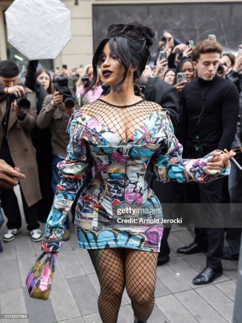 PARIS, FRANCE - SEPTEMBER 28: Cardi B attends the Vivienne Westwood Paris Womenswear Spring-Summer 2025 show as part of Paris Fashion Week on September 28, 2024 in Paris, France. (Photo by Arnold Jerocki/Getty Images)