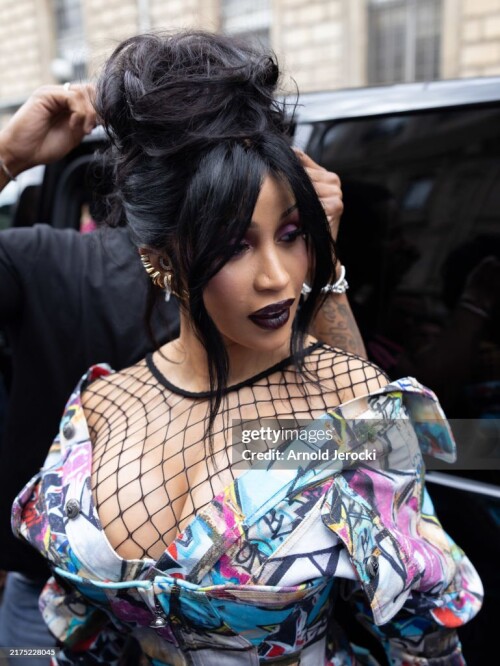 PARIS, FRANCE - SEPTEMBER 28: Cardi B attends the Vivienne Westwood Paris Womenswear Spring-Summer 2025 show as part of Paris Fashion Week on September 28, 2024 in Paris, France. (Photo by Arnold Jerocki/Getty Images)