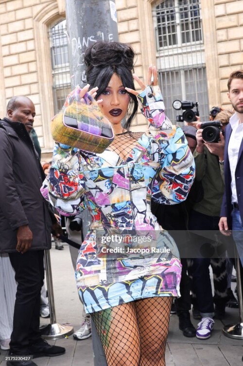 PARIS, FRANCE - SEPTEMBER 28: Cardi B attends the Vivienne Westwood Paris Womenswear Spring-Summer 2025 show as part of Paris Fashion Week on September 28, 2024 in Paris, France. (Photo by Jacopo Raule/Getty Images)