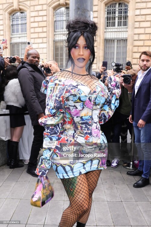PARIS, FRANCE - SEPTEMBER 28: Cardi B attends the Vivienne Westwood Paris Womenswear Spring-Summer 2025 show as part of Paris Fashion Week on September 28, 2024 in Paris, France. (Photo by Jacopo Raule/Getty Images)