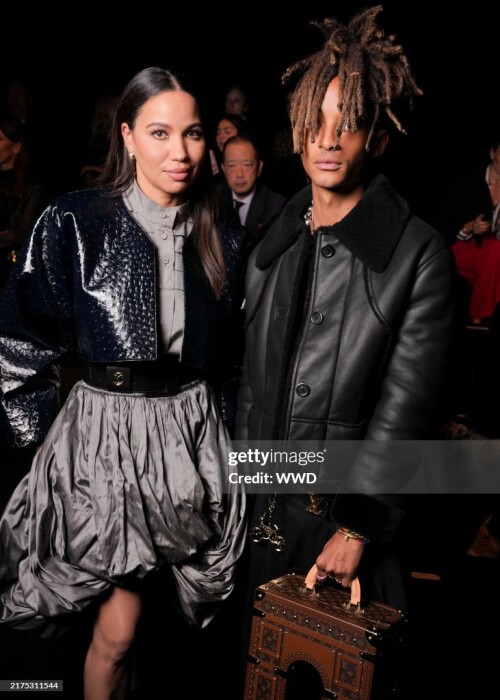 Jurnee Smollett and Jaden Smith at Louis Vuitton RTW Spring 2025 as part of Paris Ready to Wear Fashion Week held at Cour Carr?e du Louvre on October 1, 2024 in Paris, France.  (Photo by Swan Gallet/WWD via Getty Images)