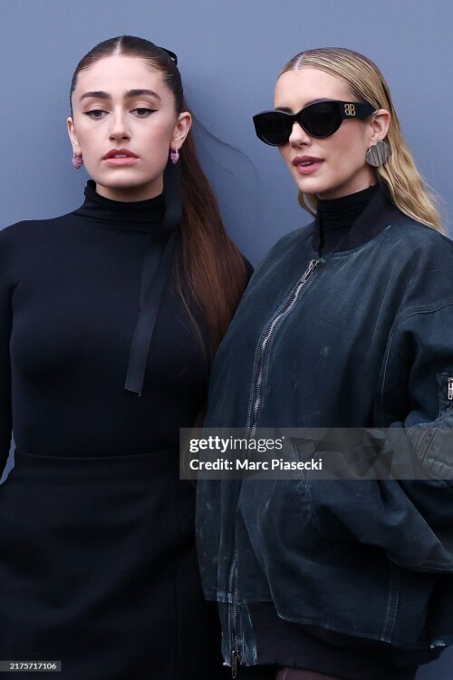 PARIS, FRANCE - SEPTEMBER 30: Rachel Sennott and Emma Roberts attend the Balenciaga Paris Womenswear Spring-Summer 2025 show as part of Paris Fashion Week on September 30, 2024 in Paris, France. (Photo by Marc Piasecki/WireImage)