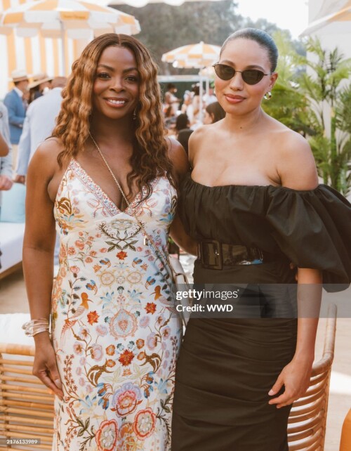 Janelle James, Jurnee Smollett at Veuve Clicquot Polo Classic at Will Rogers State Historic Park on October 05, 2024 in Pacific Palisades, California. (Photo by Sela Shiloni/WWD via Getty Images)