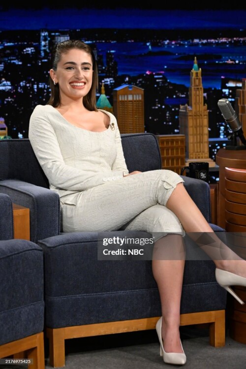 THE TONIGHT SHOW STARRING JIMMY FALLON -- Episode 2035 -- Pictured: Actress Rachel Sennott during an interview on Wednesday, October 9, 2024 -- (Photo by: Todd Owyoung/NBC via Getty Images)
