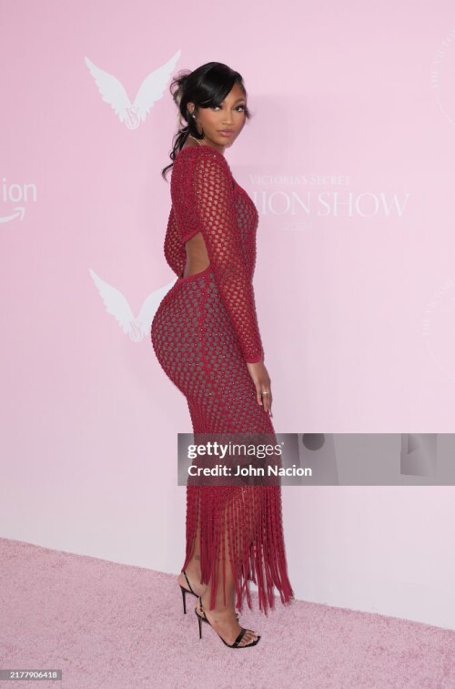 Angel Reese at the Victoria's Secret Fashion Show held at the Brooklyn Navy Yard on October 15, 2024 in New York, New York. (Photo by John Nacion/WWD via Getty Images)
