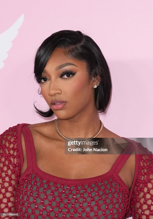 Angel Reese at the Victoria's Secret Fashion Show held at the Brooklyn Navy Yard on October 15, 2024 in New York, New York. (Photo by John Nacion/WWD via Getty Images)