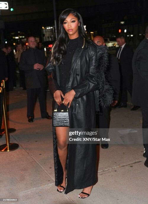 NEW YORK, NY - OCTOBER 15: Angel Reese arrives at "The Victorias Secret Show 2024" after party on October 15, 2024 in New York City.  (Photo by XNY/Star Max/GC Images)