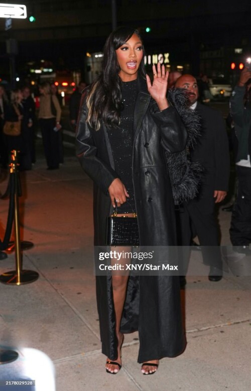 NEW YORK, NY - OCTOBER 15: Angel Reese arrives at "The Victorias Secret Show 2024" after party on October 15, 2024 in New York City.  (Photo by XNY/Star Max/GC Images)