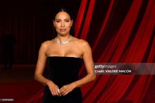 US actress Jurnee Smollett arrives for the 4th Annual Academy Museum Gala at the Academy Museum of Motion Pictures in Los Angeles, October 19, 2024. (Photo by Valerie Macon / AFP) (Photo by VALERIE MACON/AFP via Getty Images)