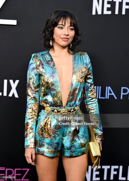 Xochitl Gomez at the "Emilia P?rez" Los Angeles Premiere on October 21, 2024 in Los Angeles, California. (Photo by Gilbert Flores/Variety via Getty Images)