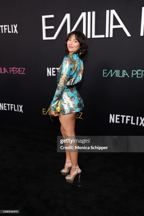 LOS ANGELES, CALIFORNIA - OCTOBER 21: Xochitl Gomez attends the Los Angeles Premiere of Netflix's "Emilia Perez" at The Egyptian Theatre Hollywood on October 21, 2024 in Los Angeles, California.  (Photo by Monica Schipper/Getty Images)