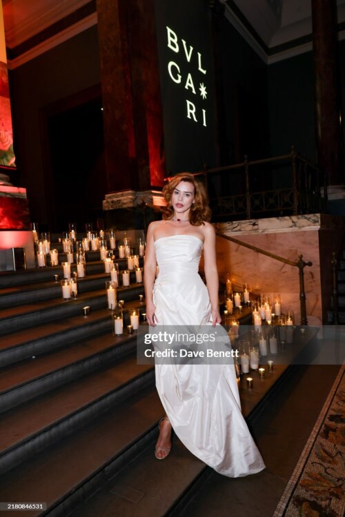 LONDON, ENGLAND - OCTOBER 24: Billie Piper attends the Bvlgari High Jewellery Gala at The National Gallery on October 24, 2024 in London, England. (Photo by Dave Benett/Getty Images for Bvlgari UK)