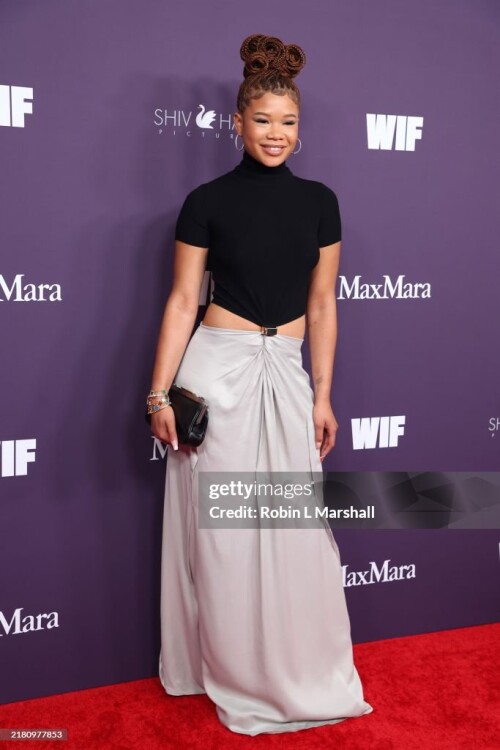 BEVERLY HILLS, CALIFORNIA - OCTOBER 24: Storm Reid attends the 2024 Women In Film Annual Gala at The Beverly Hilton on October 24, 2024 in Beverly Hills, California. (Photo by Robin L Marshall/WireImage)